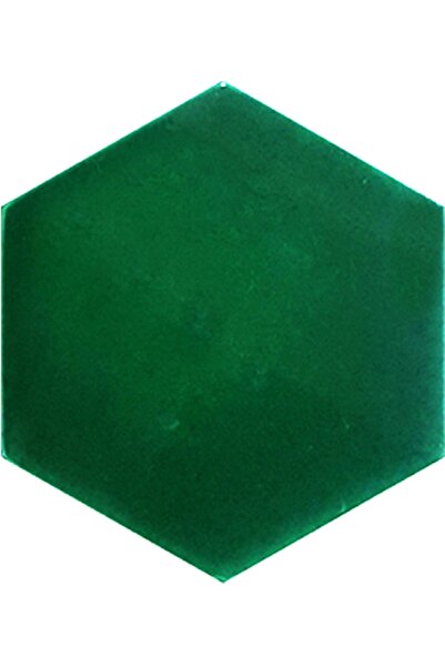 Armada Çini 15x17 Cm Çiçekli Yeşil Altıgen Seramik