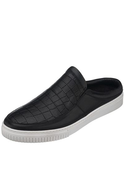 İriadam Cem-01 Black Calf Leather Sandals Shoes Comfortable Stylish Wide Size Special Design