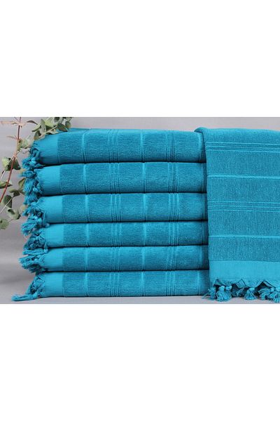 Kayra Export منشفة بيشتيمال باللون الأخضر البترولي مقاس 45 × 100 سم، وجه واحد على شكل منشفة، منشفة مطبخ صغيرة الحجم