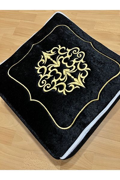 AYHANHOME Dowry Velvet Gold Embroidered Black Bundle 35x30 Cm Engagement Bride Groom Bag