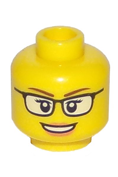 LEGO Original Accessory Custom Moc Minifigure Minifigure Head Yellow Head Glasses Brown Eyebrow Women
