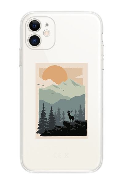 shoptocase Iphone 11 Uyumlu Doğa Huzur Tasarımlı Şeffaf Telefon Kılıfı