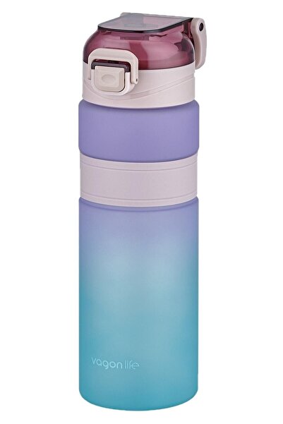 Vagonlife 800ml Çift Renk Kaydırmaz Silikon Gövde Motivasyon Su Matarası Stic...