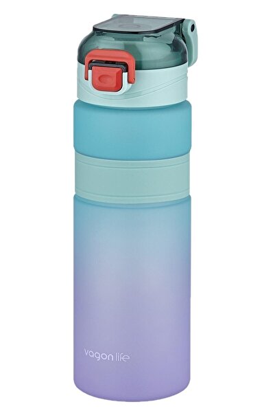 Vagonlife 800ml Çift Renk Kaydırmaz Silikon Gövde Motivasyon Su Matarası Stic...