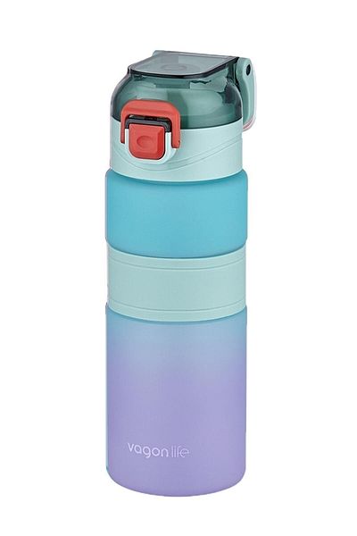 Vagonlife 600 ml Double Color Non-Slip Silicone Body Motivational Water Bottle