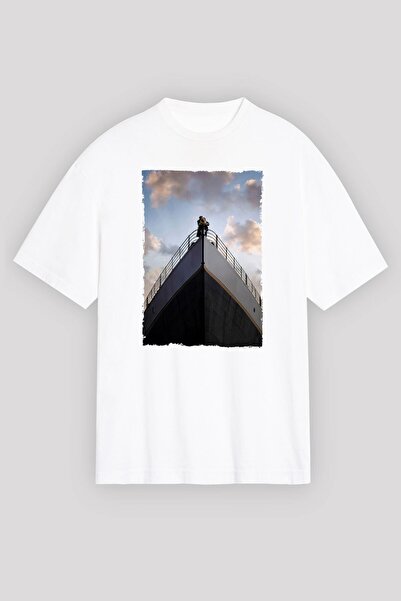 Adrift Titanik Beyaz Unisex Tişört T-Shirt