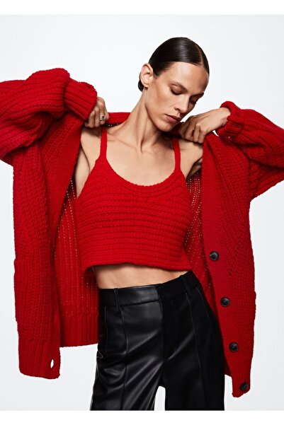 MANGO Woman بلوزة تريكو بأشرطة