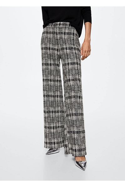 MANGO Woman Checked Tweed Trousers
