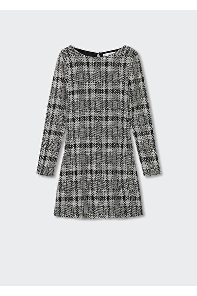 MANGO Woman Çizgili Tüvit Elbise