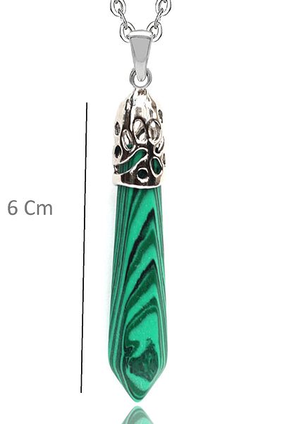 Tesbih Atölyesi Certified Natural Malachite Stone Necklace