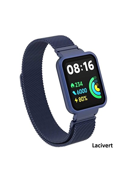 UnDePlus Xiaomi Redmi Watch 2 Lite Uyumlu  Kordon Kasalı Milano Loop Metal Ko...