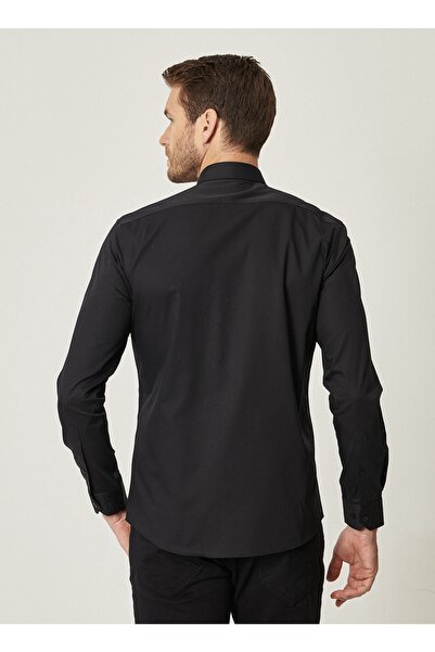 ALTINYILDIZ CLASSICS Klasik Gömlek Slim Fit Düz Siyah Erkek Gömlek - 4a2000000007