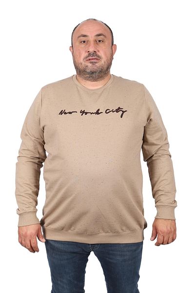 MocGrande Plus Size Sweat New York City 22704-μπεζ