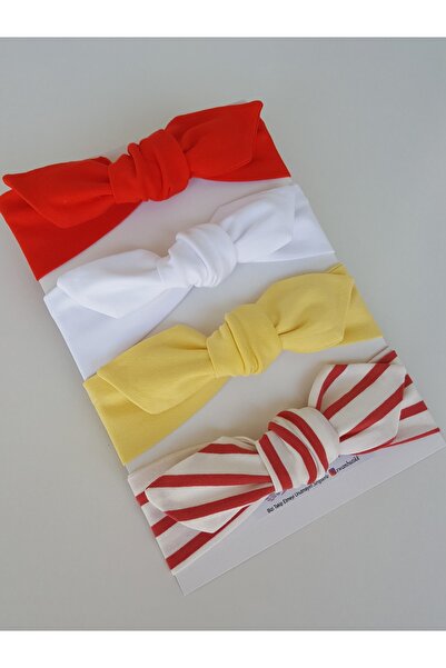 swan butik مجموعة ربطات شعر للفتيات الصغيرات مكونة من 4 قطع زهرة الرمان، أصفر...