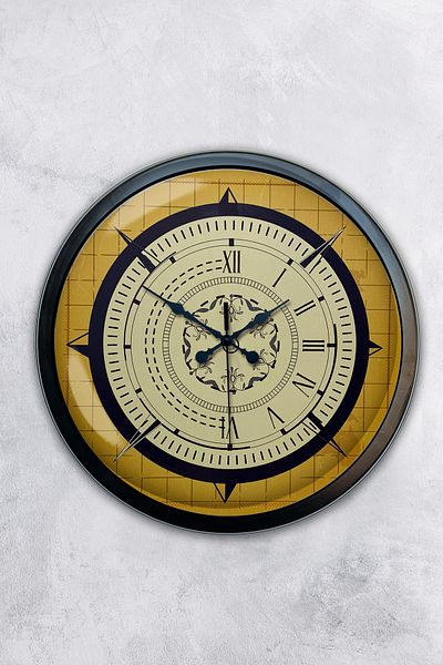 Kasva Concept Gift 40 cm Black Metal Compass Wall Clock