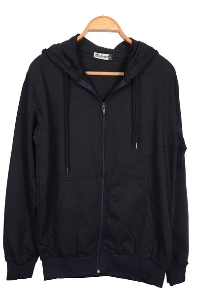 FATELLA Unisex Hooded Zipper Pocket Thin Combed Cotton Basic School Sweatshirt Cardigan
