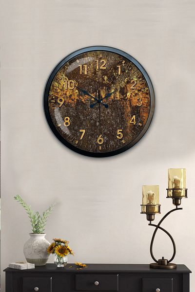 Kasva Concept Ceas de perete retro color metal negru de 40 cm
