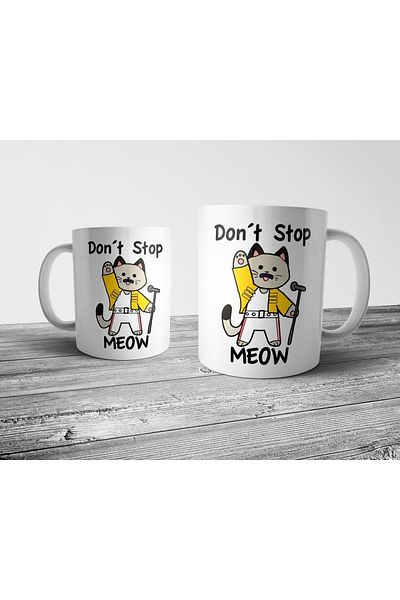Pixxa Freddie Mercury - Don't Stop Meow Mug Cup Model 1