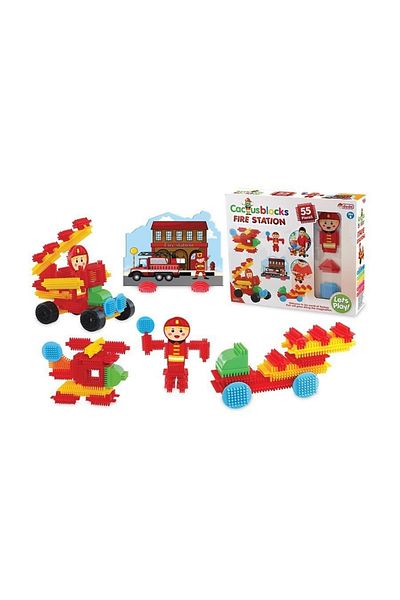 DEDE Cactus Blocks 55 Pieces Fire Station Educational Learning Intelligence Developer Toy