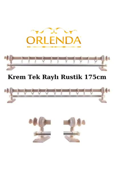 Orlenda Ρουστίκ κρεμάστρα κουρτινών με ξύλινη κεφαλή από αλουμίνιο μονή ράγα ...