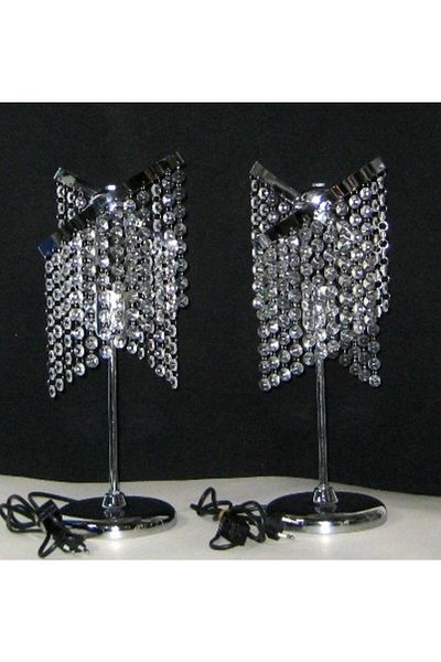 TEKAY AYDINLATMA Crossed Stone Lampshade Metal Chrome Leg 2 Pieces
