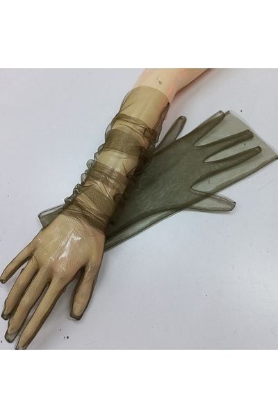 es moda shop Bella Evening Dress Bridal Party Gloves Long Army Green
