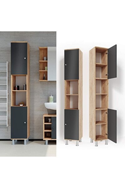 Egecan Mobilya 6 Raflı Banyo Boy Dolabı Havlu Dolabı Erzak Dolabı Banyo Dolab...