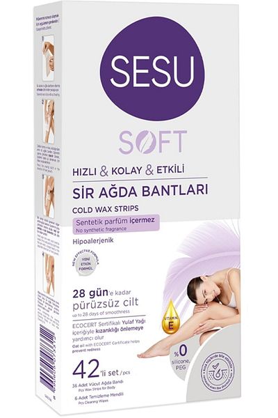 Sesu Waxing Tape Body Soft Sensitive Skin 42 Pcs