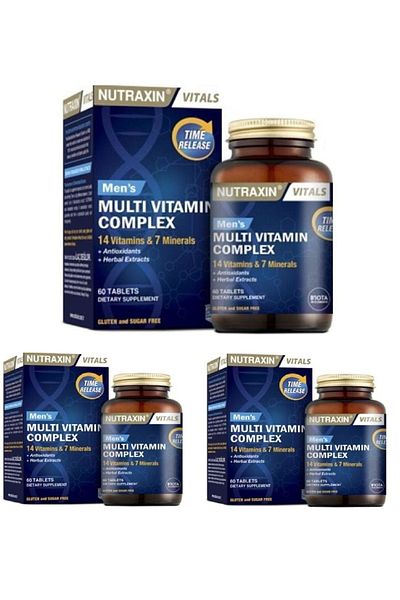 Nutraxin Men's Multi Vitamin Complex - 60 Tablets, 3 Boxes