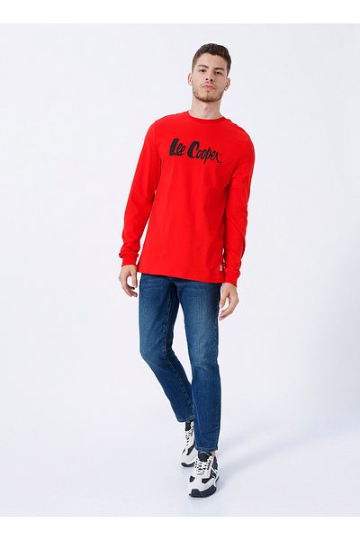 Lee Cooper Ανδρικό μπλουζάκι με στάμπα O Neck Red 231 Lcm 242003 Zayne