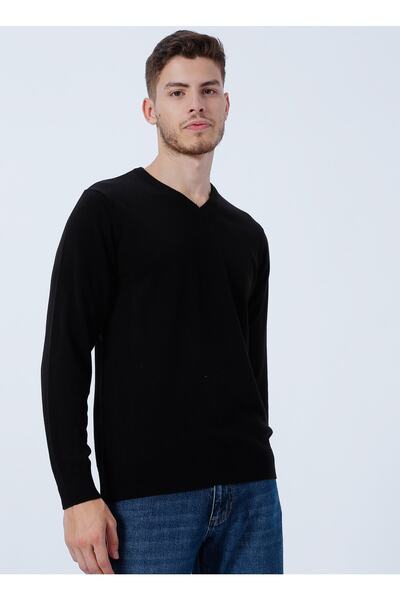 ALTINYILDIZ CLASSICS V Yaka Siyah Erkek Kazak 4a4923100002