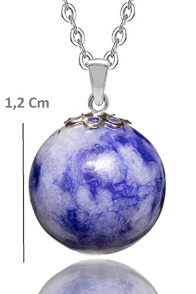 Tesbih Atölyesi Certified Round Natural Sodalite Stone Necklace