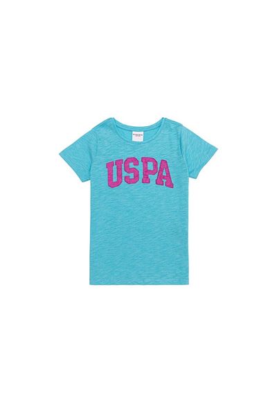 U.S. Polo Assn. Turquoise Color Girl's T-Shirt - Basic Model