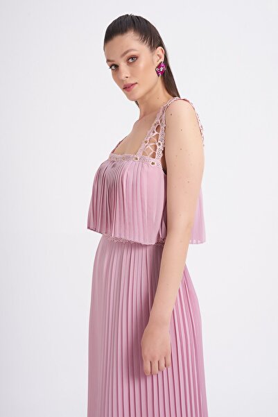 Balizza Blz-long Sleeveless Pleated Dress