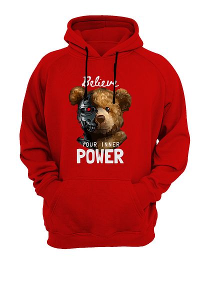 WİDİ Червен суитшърт с щампа Believe