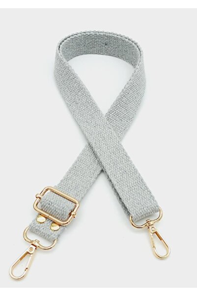 angel çanta aksesuar عمود قطني 120x3 سم رمادي فاتح ذهبي فاتح معدني