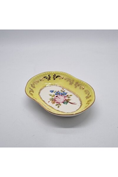 Hane7 El Boyaması Oval Mini Çerezlik/reçellik Sarı