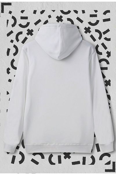 Jooy Company Hanorac alb cu glugă unisex cu imprimeu trandafiri