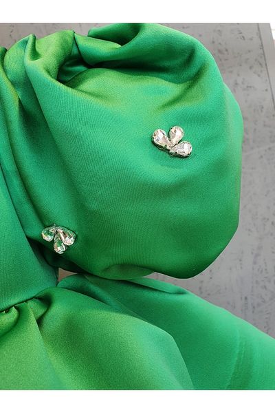 SCSTİL Green Balloon Sleeve Dress