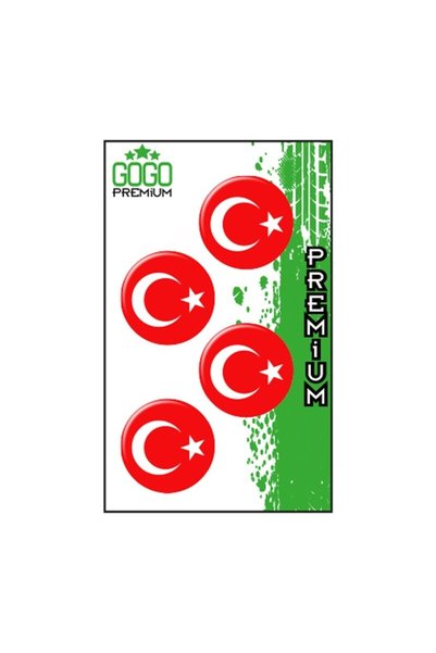 gogo premium TÜRK BAYRAĞI 2 (3X3 cm) DÖRTLÜ DAMLA ETİKET