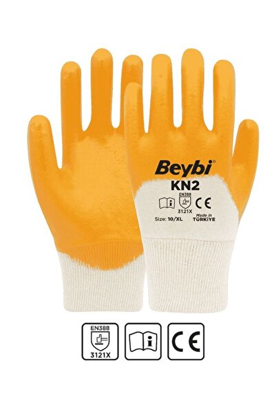 Beybi قفازات النتريل القطنية Kn2 12 زوجًا