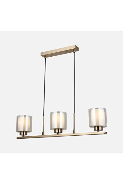 LUCEA Ressa 3 Lü Sıralı Antik Lak Avize 3xe27 1599-52-03-l