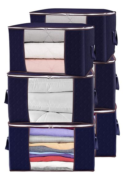 REKHOME 6 Pieces of Window Navy Blue Large Size Pillow Quilt Sweater Hurcu / 75x40x40