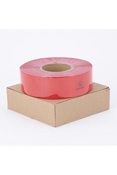 Genel Markalar Reflekte Reflektör Reflektif Petekli Şerit Bant 50 Metre X 5 Cm Kırmızı Tüvtürk Uyumlu
