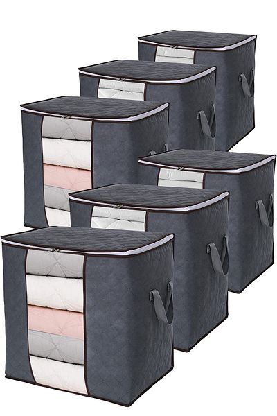 REKHOME 6 Pieces Window Gray Pillow Quilt Sweater Hurcu / 50x50x36