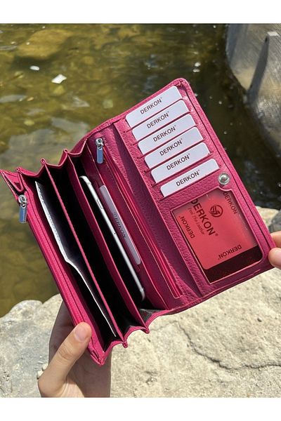 DERKON Pink Women's Wallet with Plenty of Eyes
