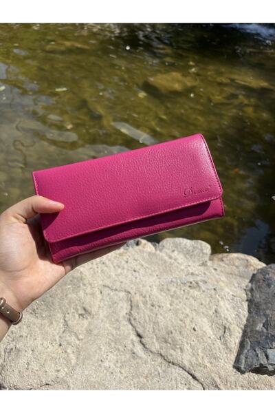 DERKON Portofel de damă roz cu o mulțime de ochi