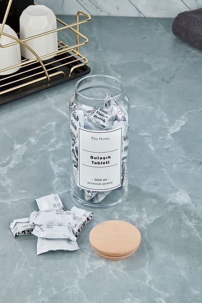 FBZhome Dishwasher Detergent Tablet Jar/box Vacuum Lid 1300 ml