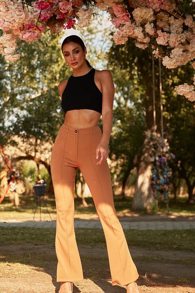 Select Moda Women's Cinnamon Flared Trousers with Slits