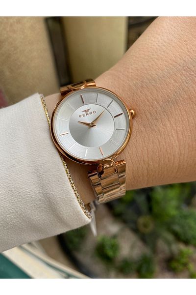 FERRO Rose Steel Cord Women's Wristwatch F21129a-c F21129a-c